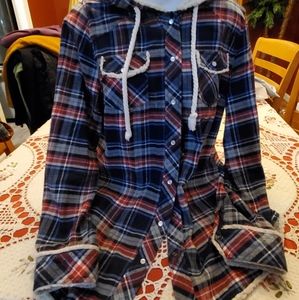 Plaid sherpa jacket